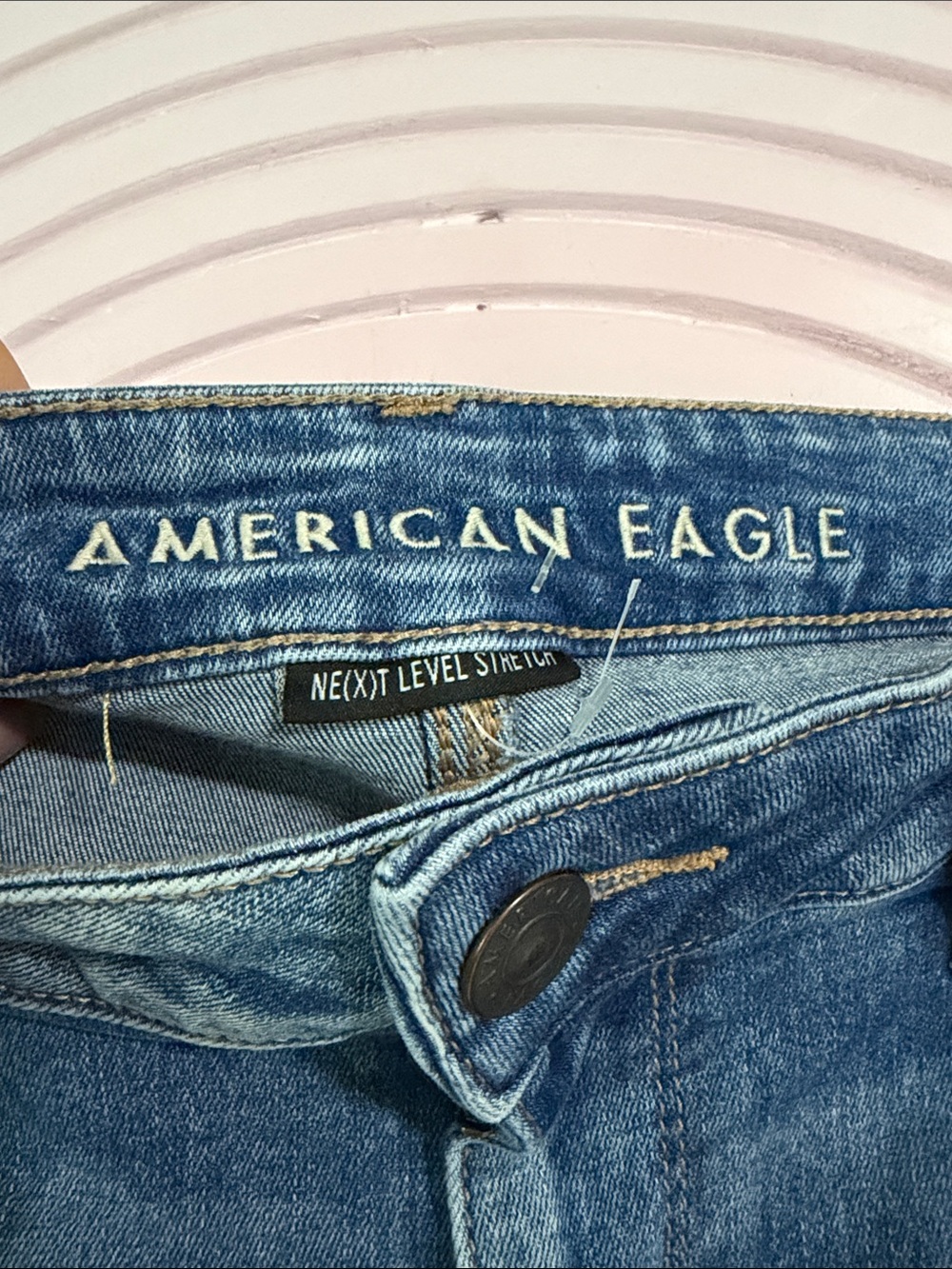 American Eagle Outfitters Blue Distressed Flare Jeans - Picture 6 of 11